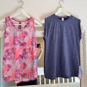 Lululemon Ivivv Bundle  Pink Purple Athletic 2 Tank Tops Girl’s Sz 14 NWT